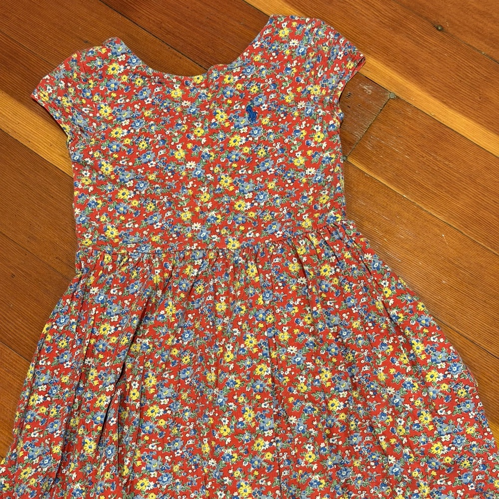 Polo Girls ShortsleevedFlower Dress Size 4/4T